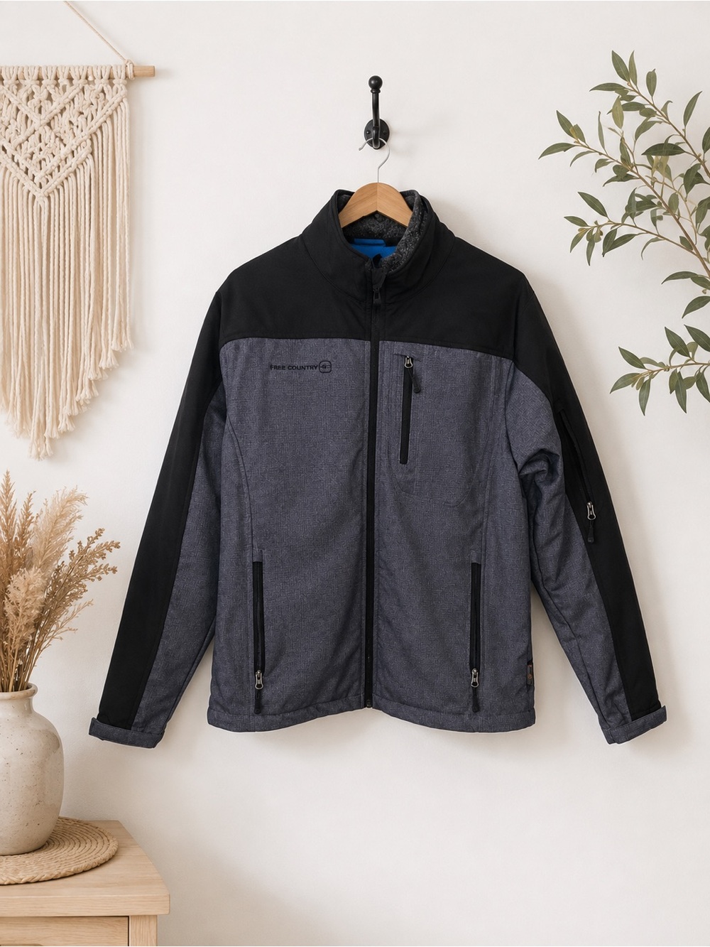 Free Country Men's Black and Dark Gray 3 in 1 System Jacket